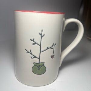 TAG Christmas Tree Heart Holiday Stoneware Mug with Red Interior
